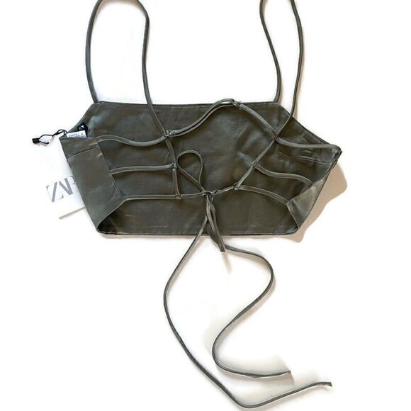 NWT ZARA Silky Crop Top Medium - Picture 3 of 8